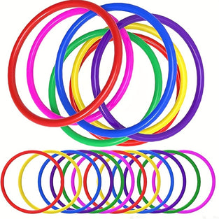 12pcs Fun and Engaging Plastic Toss Rings - Perfect for Carnival Games, Party Favors, and Agility Practice