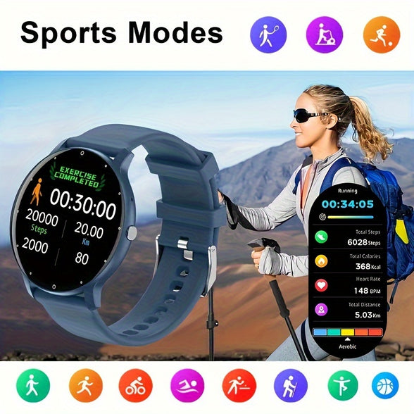 ElitePlus 3.53cm Smartwatch: 100 Sports Modes, Weather Updates, Music & Voice Controls, USB Rechargeable Fitness Monitor for iOS Phones