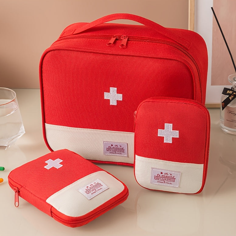 3-Piece Set: Travel Portable Medicine Bag for Outdoor Sports and First Aid Kit