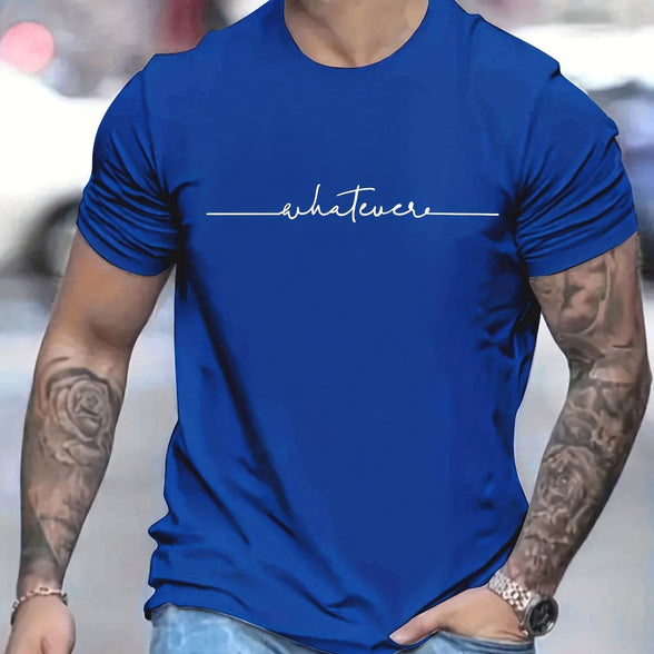 Men's Casual Trendy Letters Graphic Print Short Sleeve Tee: Summer Style