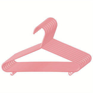 10pcs Pink Double Hook Round Hangers for clothing stores