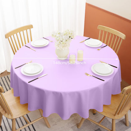 1pc, Solid Color Silk Tablecloth, Hotel Party Wedding Banquet Satin Table Cloth, Restaurant Decoration, Study Desk Silk Satin Round Table Cover, Table Skirt For Family, Party