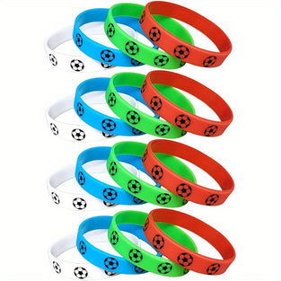 4pcs Football Sports Silicone Motivational Wristband, Football Bracelet For Football Fans The Most Fans Commemorative Theme Party Welcome Gift, For Birthday, Season End, Champions League