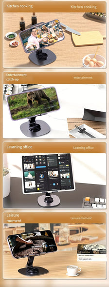 360 Rotatable All-Aluminum Mobile Phone & Tablet Holder: Ideal for Productivity and Entertainment on the Go