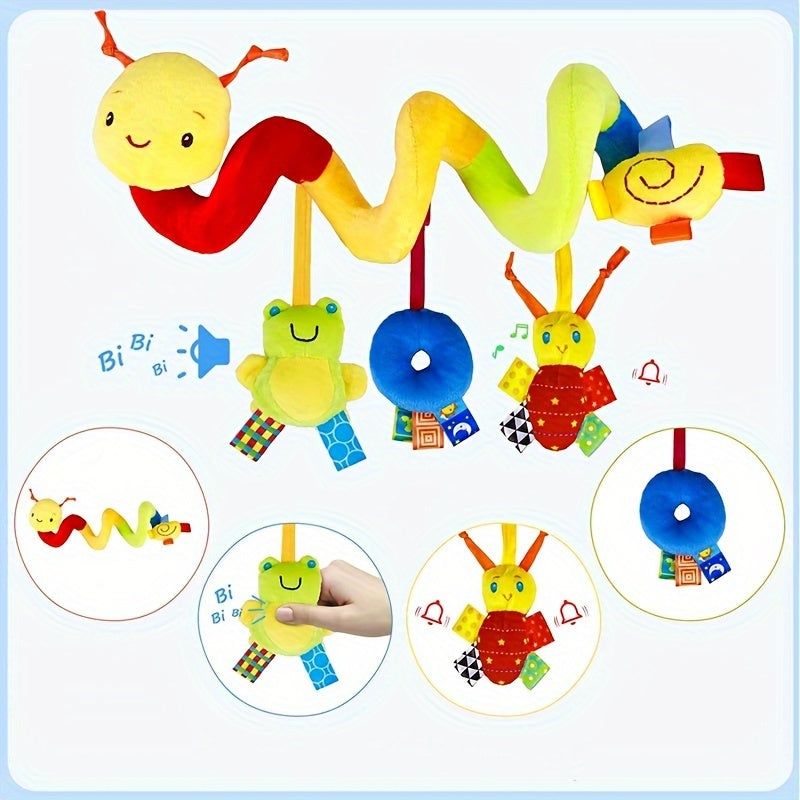 Colorful Jingle Spiral Plush Ribbon Baby Toy