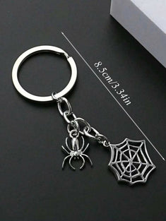 Alloy ladies 1pcs spider web and spider shape spherical pendant, chic and elegant for daily use, key Chain