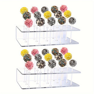 1PC Acrylic Lollipop Holder With 15 Cavities, Transparent Candy Stand, Lollipop Display Stand, Cake Stand For Home Wedding Birthday Party, Kitchen Accessories, Home Decor