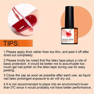 Fast Drying Nail Polish Barrier Peel Off Latex Tape for Mess Free Nail Art Application