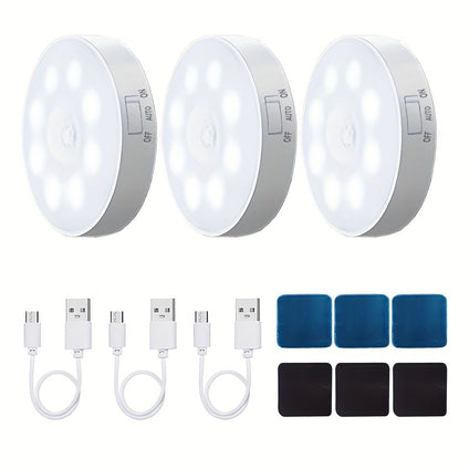 3pcs For Smart Motion Sensor LED Lights Set