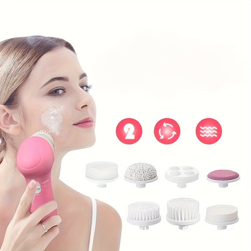 7-in-1 Electric Facial Cleanser: Multi-Functional Facial Brush and Body Massager