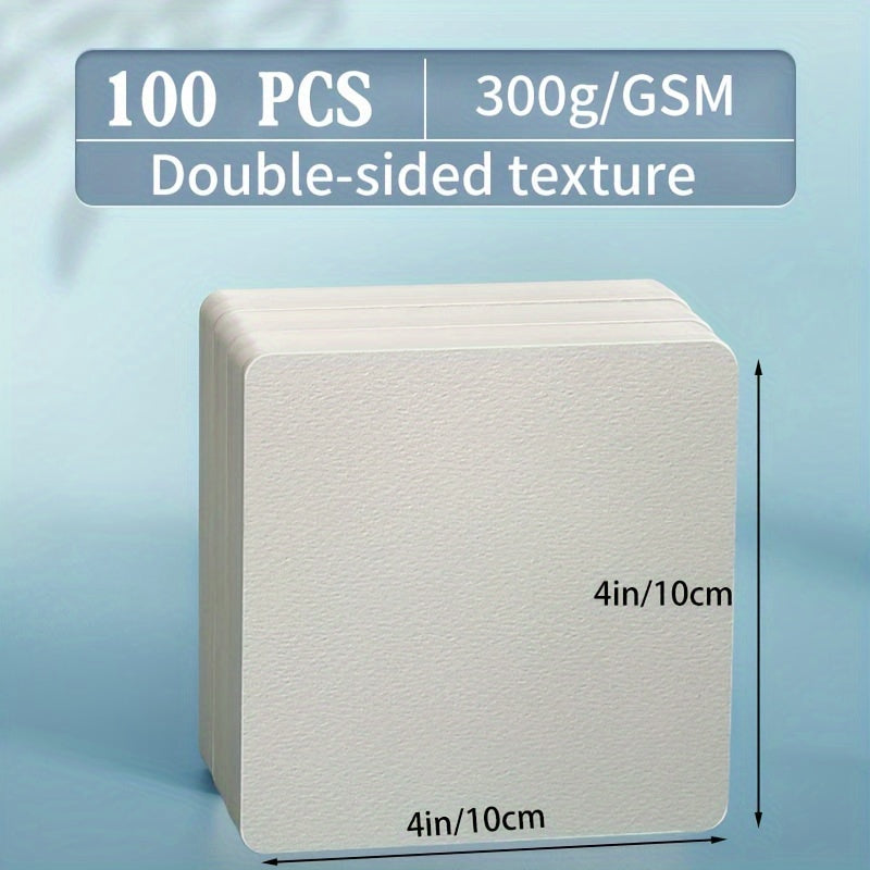 100 Pack Watercolor Paper 300GSM Double Sided Textured Artist Quality