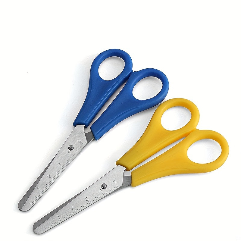 Multi-Function Safety Scissors with Integrated Ruler