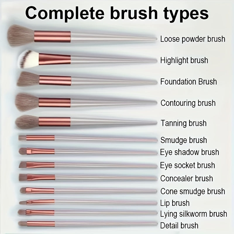 13-Piece Soft Makeup Brush Set: Perfect for Foundation, Blending, and Eye Shadow Application