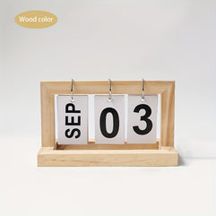 Elegant Dual Language Wooden Desk Calendar