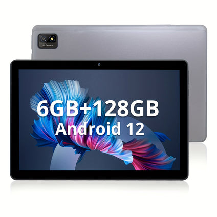 10-inch Android 12 Tablet, CWOWDEFU 6GB RAM + 128GB ROM, Octa-Core MTK8183, 5G Wi-Fi, 25.65cm IPS Glass Touch Screen, 6000mAh Battery, Wireless 5.0, Dual Cameras, GPS, Grey