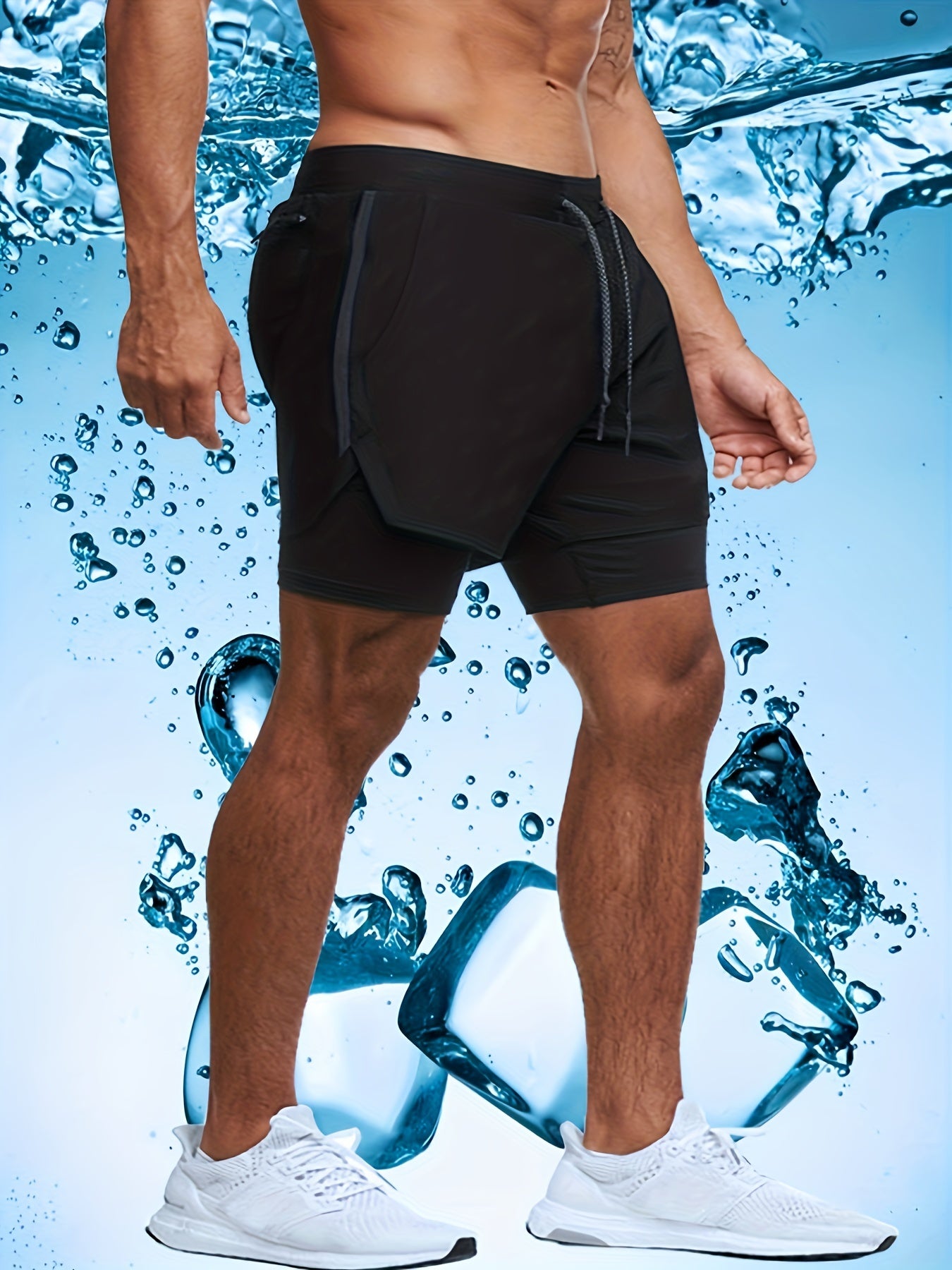 Men's 2-in-1 Swim Boxers: Double Layer Swimsuit Shorts for Summer Beach