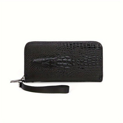 1pc Men's Crocodile Pattern Faux Leather Clutch Bag