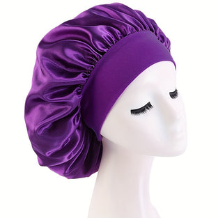 Silky Satin Adjustable Hair Cap for Women - Luxurious Night Hat for Long Hair Care