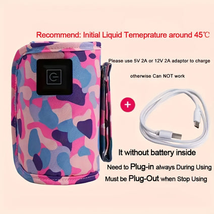 USB Charger Baby Bottle Warmer Portable Electric Insulated Bag Heats Milk Quickly Ideal for Travel