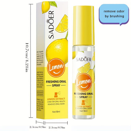 Lemon Oral Fresh Mouth Spray Fresh Breath Eliminate Bad Breath Spray Deodorant Persistent Portable Fragrance No Alcohol 18ML