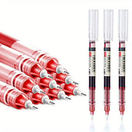 10-Pack Of Quick-Drying 0.5mm Fine Point Rollerball Pens-Perfect For Writing And Drawing!