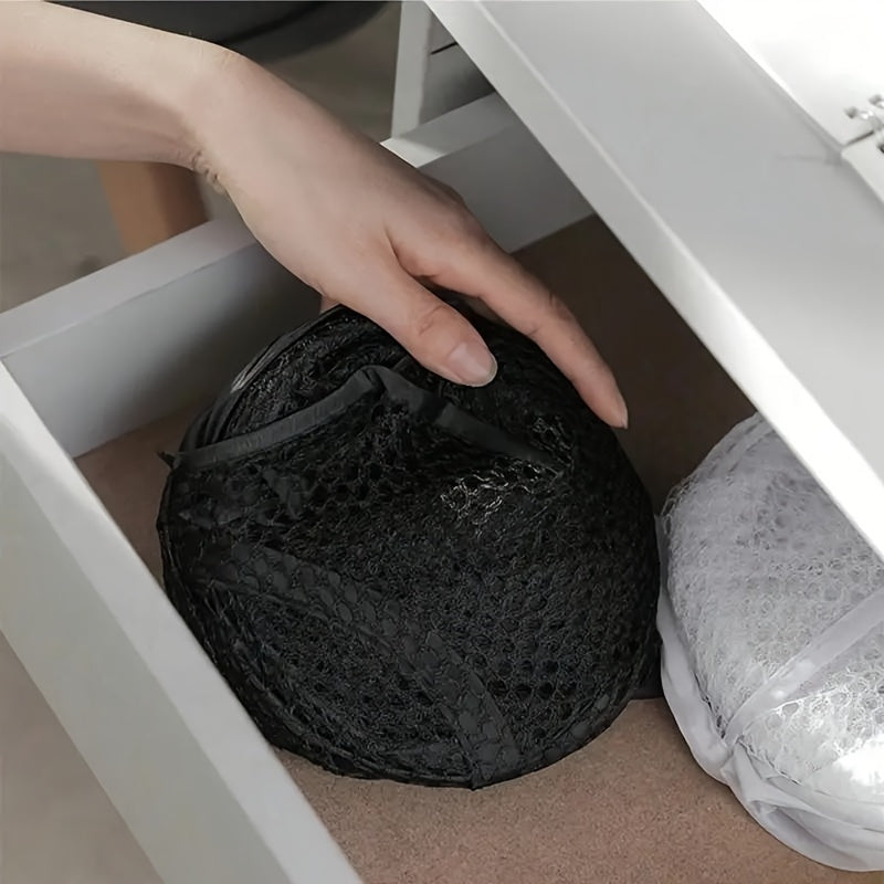 Space-Saving Foldable Mesh Laundry Basket