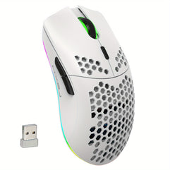 RGB Illuminated Rechargeable Wireless Mouse with Cellular Design