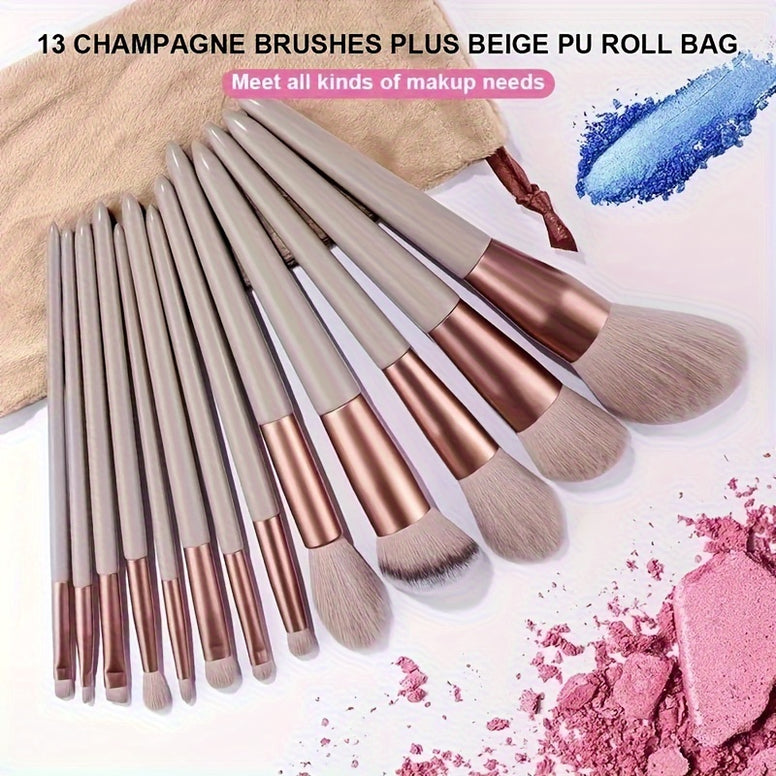 13-Piece Soft Makeup Brush Set: Perfect for Foundation, Blending, and Eye Shadow Application