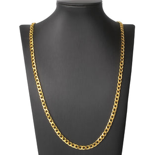 Versatile Hip Hop Style Cuban Chain Necklace in Golden Color