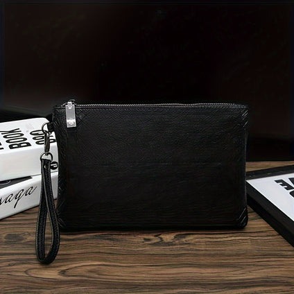 1pc Embossed Handbag For Men, Large Capacity Business Casual Clutch Bag