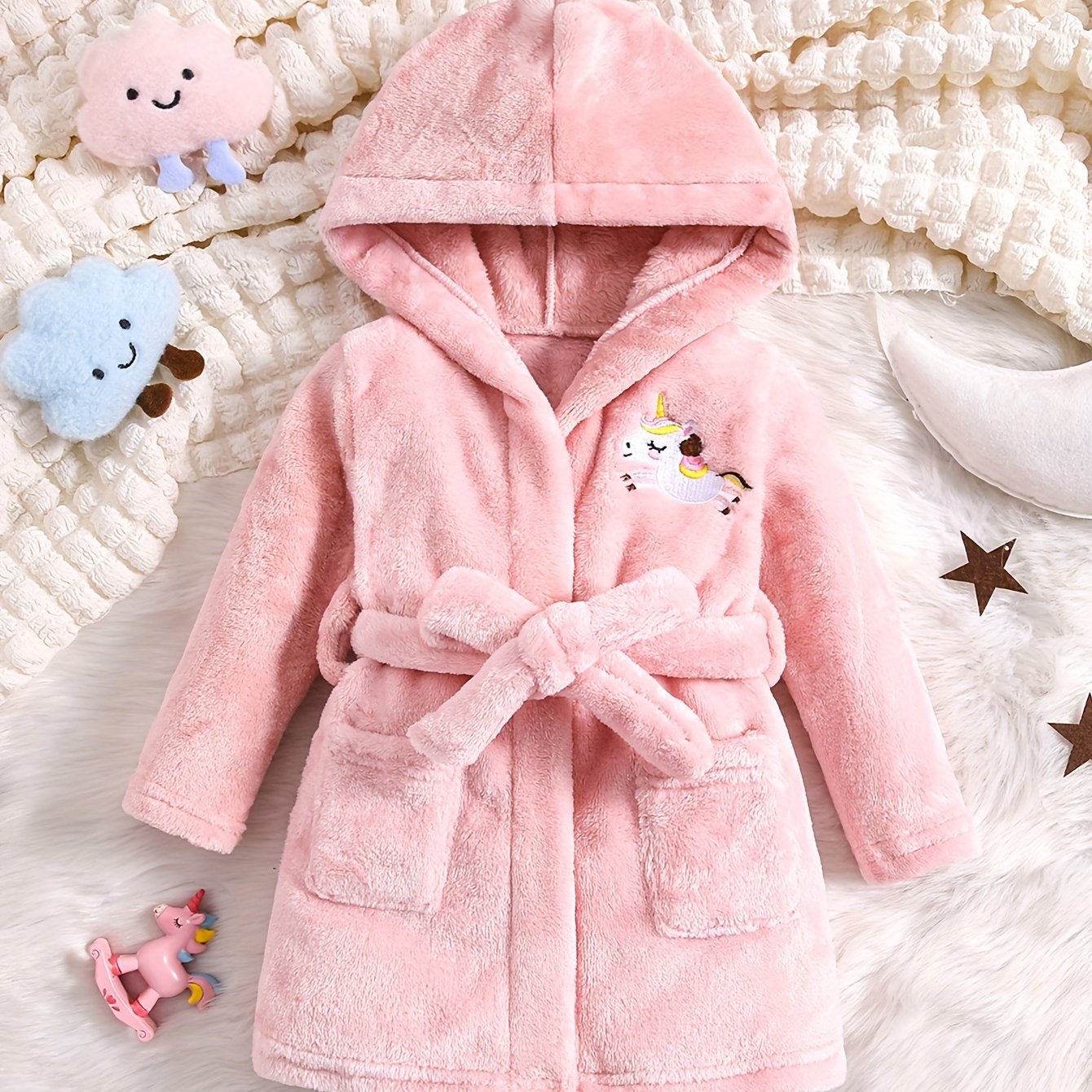 Flame Retardant Baby Winter Warm Hooded Bathrobe: Cozy Flannel Pajamas for Daily Comfort