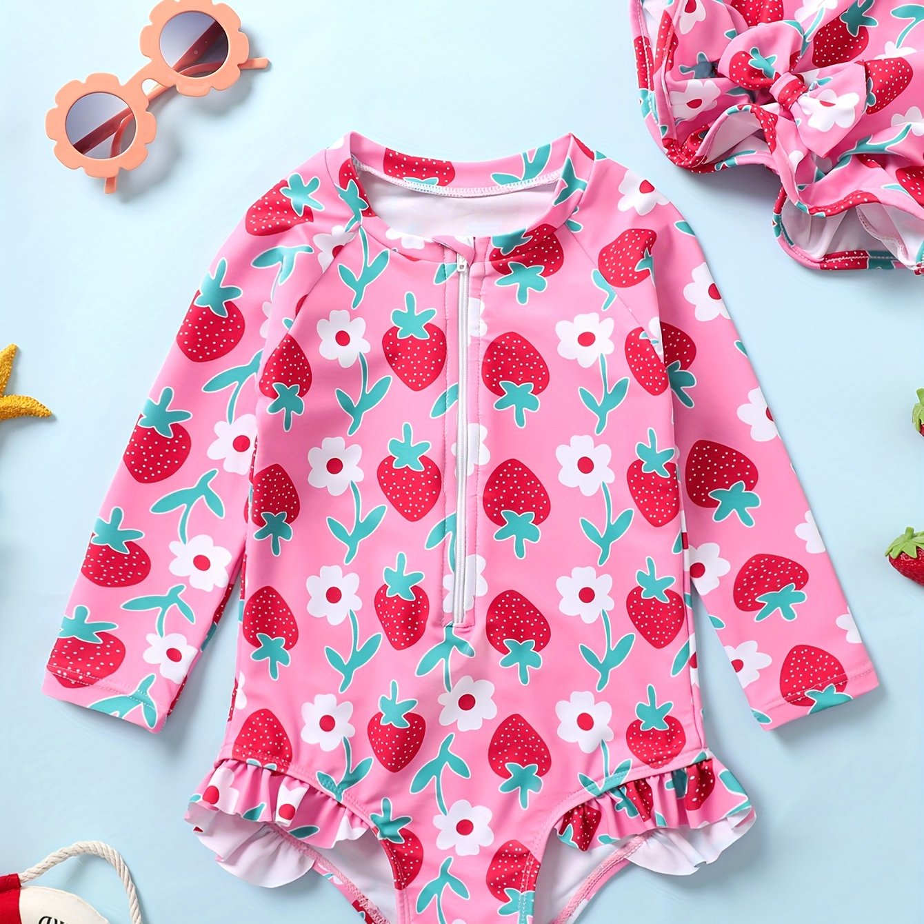 Adorable Patterned Swim Long Toddler Suit