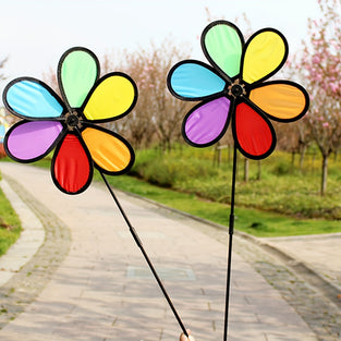 1pc, Decoration Windmill Spinners Cloth Flower Pinwheels For Outdoor Garden Lawn Yard