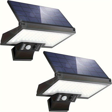 1pc/2pcs 108LED 2400lm Led Solar Motion Sensor Light, Outdoor Adjustable Solar Security LED Flood Light, USB Charging Solar Powered Durable Wall Lights For Patio Yard Pathway Garage