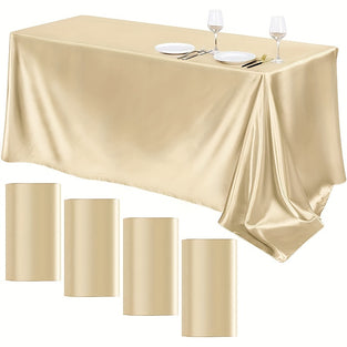 1pc, Polyester Tablecloth, Modern Style Table Decor, Waterproof And Oil-proof Large Banquet Table Cover, Rectangle Simple Style Solid Color Table Cloth, For Picnic Or Holiday Party, Room Decor, Wedding Decor