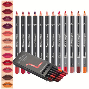 12pcs Waterproof Multi-Color Lip Liner Set