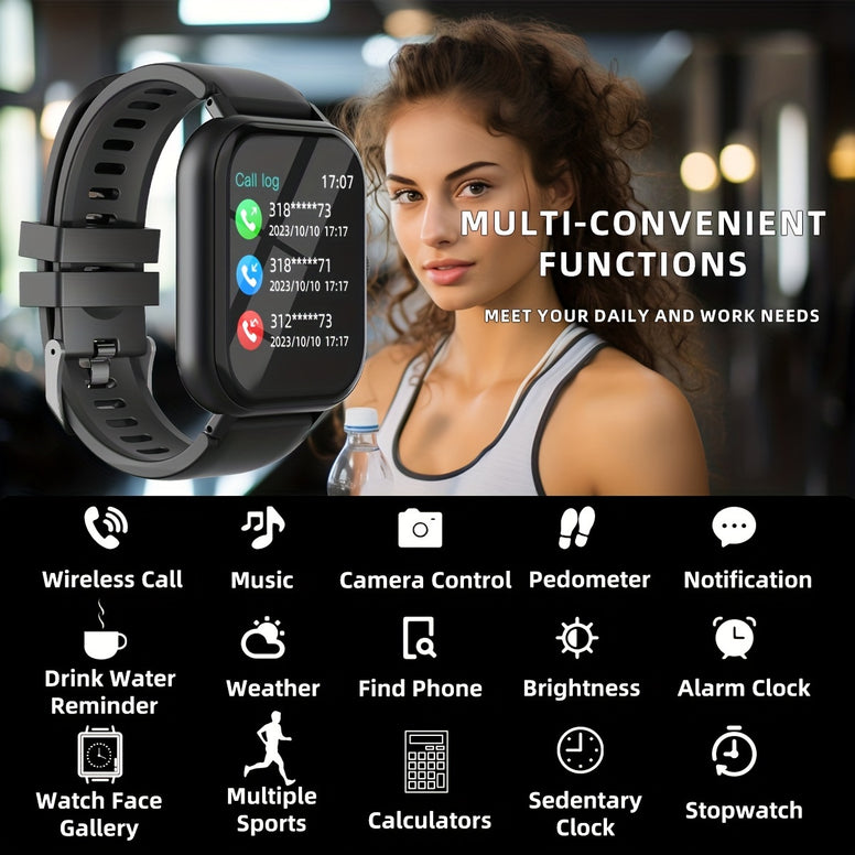 Full Touch Screen Smart Watch for Women | Music Control, Pedometer, Notifications | Compatible with iOS/Android | Ideal Gift for Friends, Couples, Wife, Husband