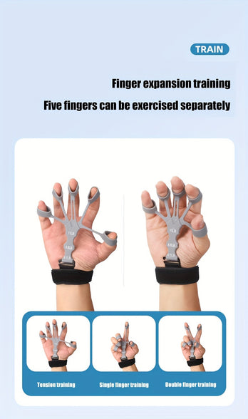 Silicone 5-Finger Trainer Hand Exerciser with Wristband: Perfect for Hand Stretching and Recovery Training