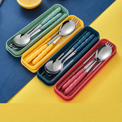 Eco-Friendly Steel Utensils Set: Reusable Spoon