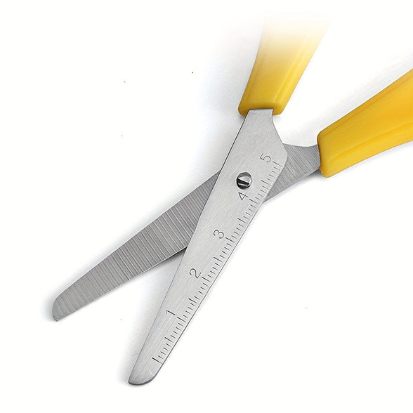 Multi-Function Safety Scissors with Integrated Ruler