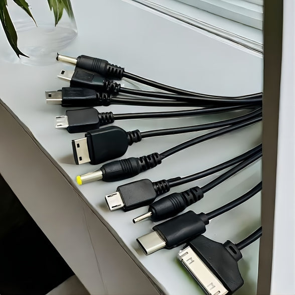 Versatile 10-in-1 USB Phone Charging Cable: Charge Multiple Devices With Ease!