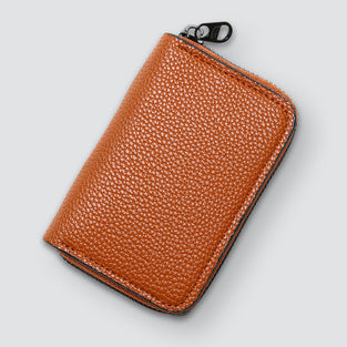 Short Small Coin Purse Men's And Women's PU Leather Casual Simple Fashion Zipper Card Bag