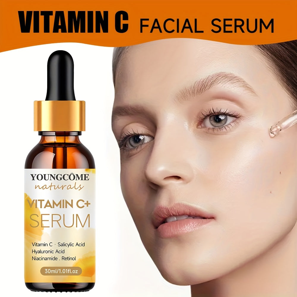 Revitalize Your Skin: Vitamin C & Retinol Facial Serum with Hyaluronic Acid, Turmeric, Aloe Vera - Fragrance-Free, Hypoallergenic Formula for All Skin Types