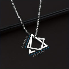 Men's Stainless Steel Geometric Pendant Necklace: Hip Hop High-End Accessories