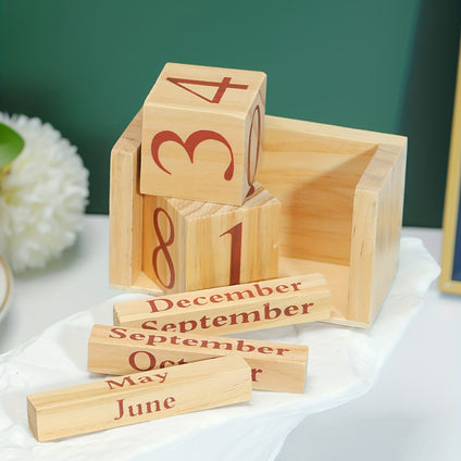 Organize Your Life with this Stylish Wooden Desk Calendar!