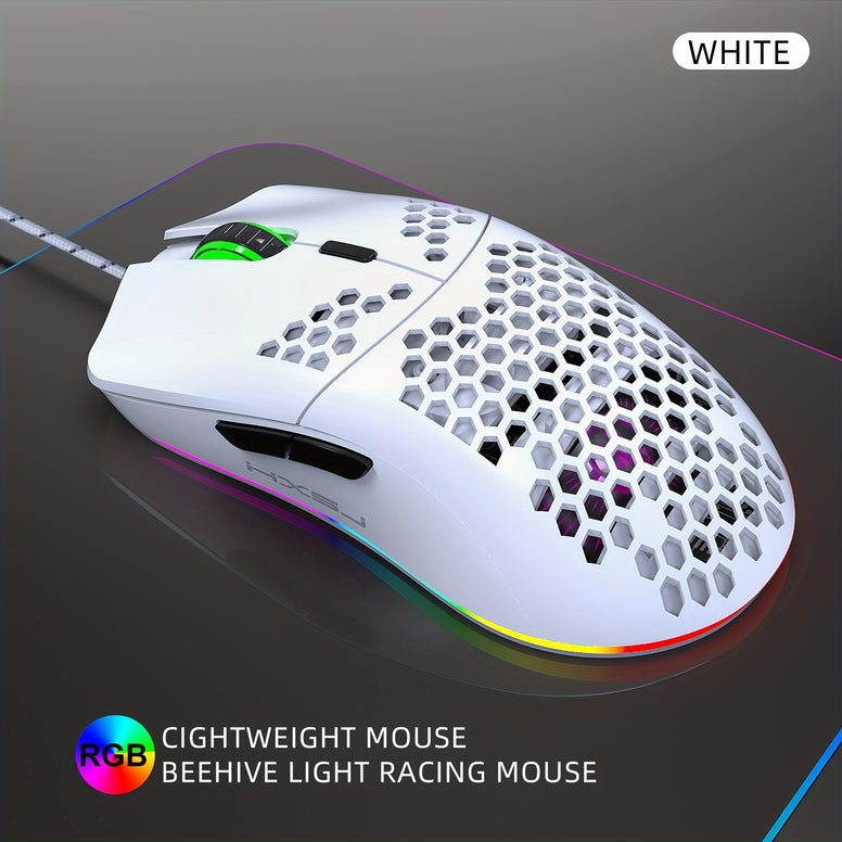 Compact 68-Key Mini RGB Keyboard and Cellular Gaming Mouse Set for Ultimate Gaming Experience on PC, PS4, and Laptop