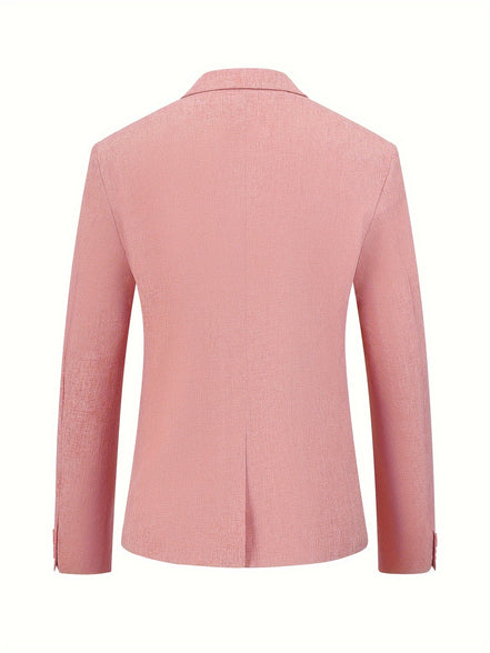 Men's Classic Business One-Button Blazer: A Solid Color Essential for Spring and Fall