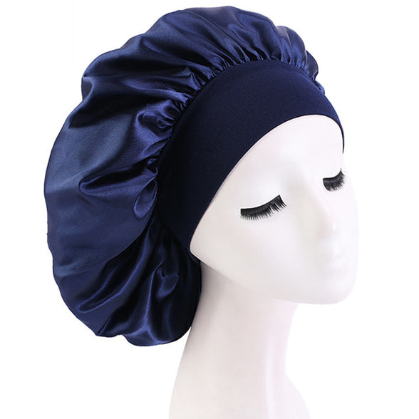 Silky Satin Adjustable Hair Cap for Women - Luxurious Night Hat for Long Hair Care