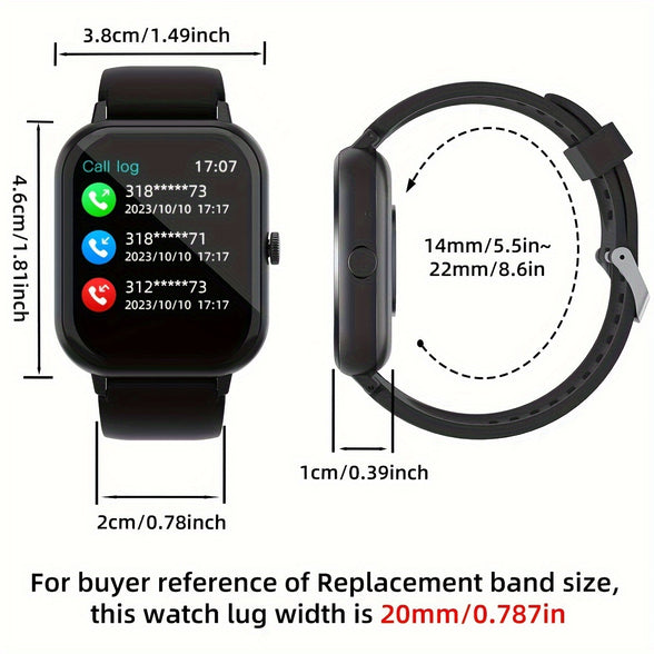 Full Touch Screen Smart Watch for Women | Music Control, Pedometer, Notifications | Compatible with iOS/Android | Ideal Gift for Friends, Couples, Wife, Husband