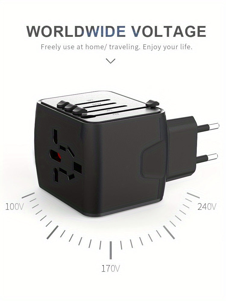 Universal Travel Adapter: High-Speed Power for 170  Countries